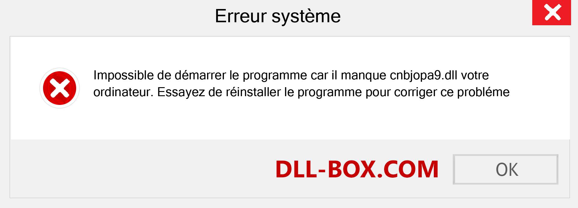 Le fichier cnbjopa9.dll est manquant ?. Télécharger pour Windows 7, 8, 10 - Correction de l'erreur manquante cnbjopa9 dll sur Windows, photos, images