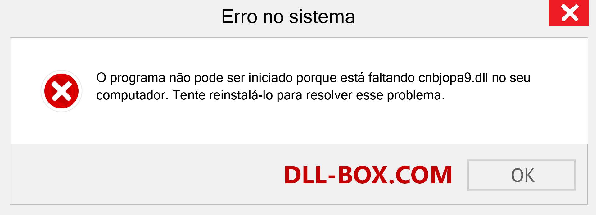 Arquivo cnbjopa9.dll ausente ?. Download para Windows 7, 8, 10 - Correção de erro ausente cnbjopa9 dll no Windows, fotos, imagens